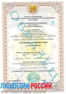 Образец сертификата соответствия Чистополь Сертификат OHSAS 18001
